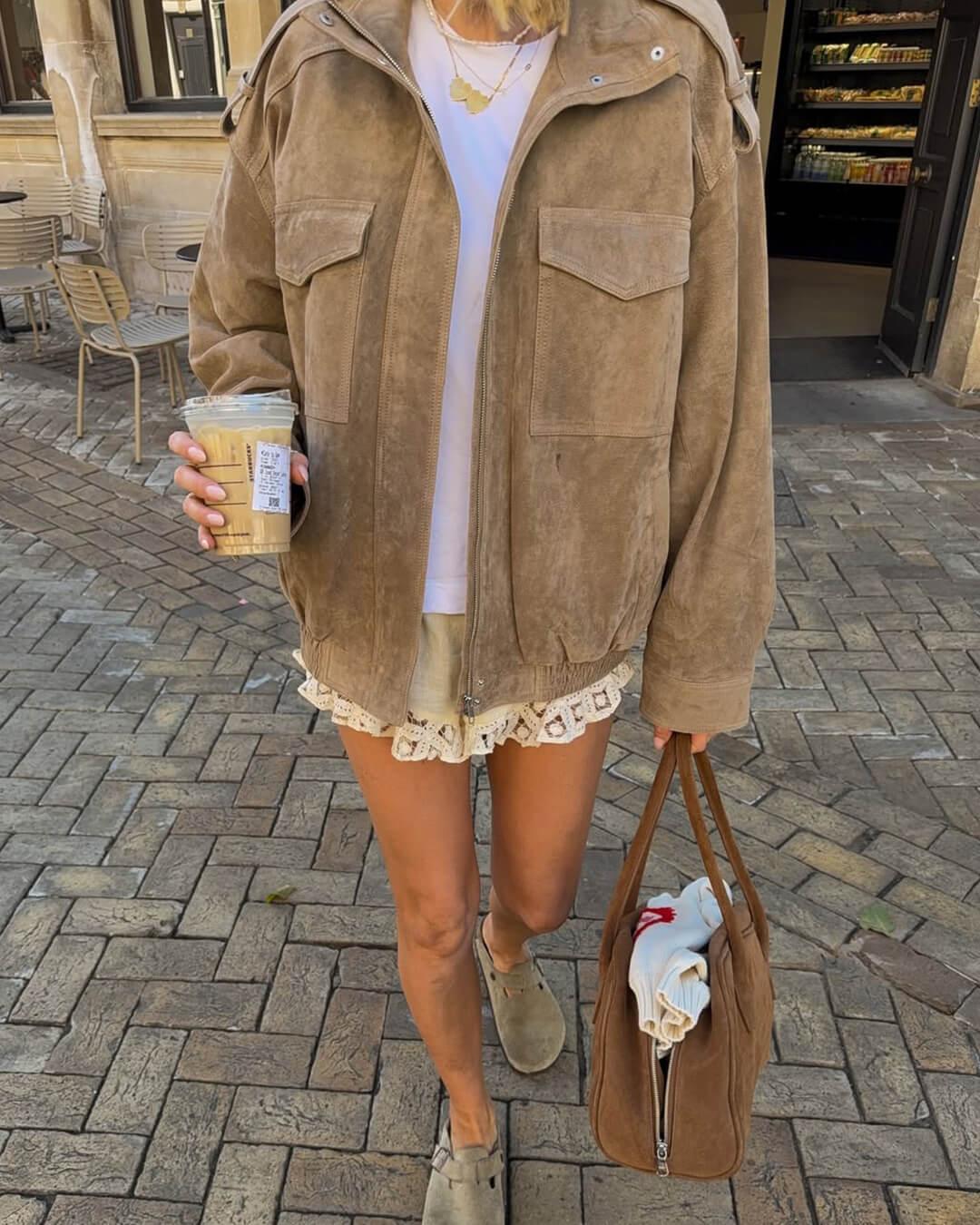 Greta Suede Moto Jacket