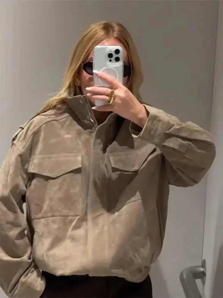 Greta Suede Moto Jacket