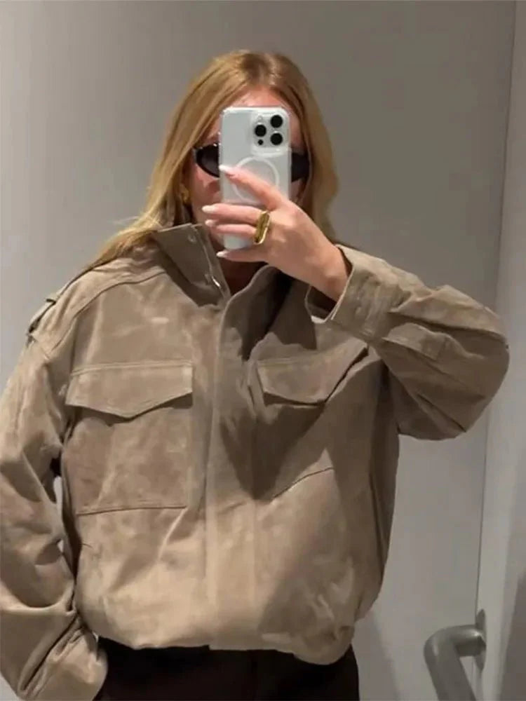 Greta Suede Moto Jacket