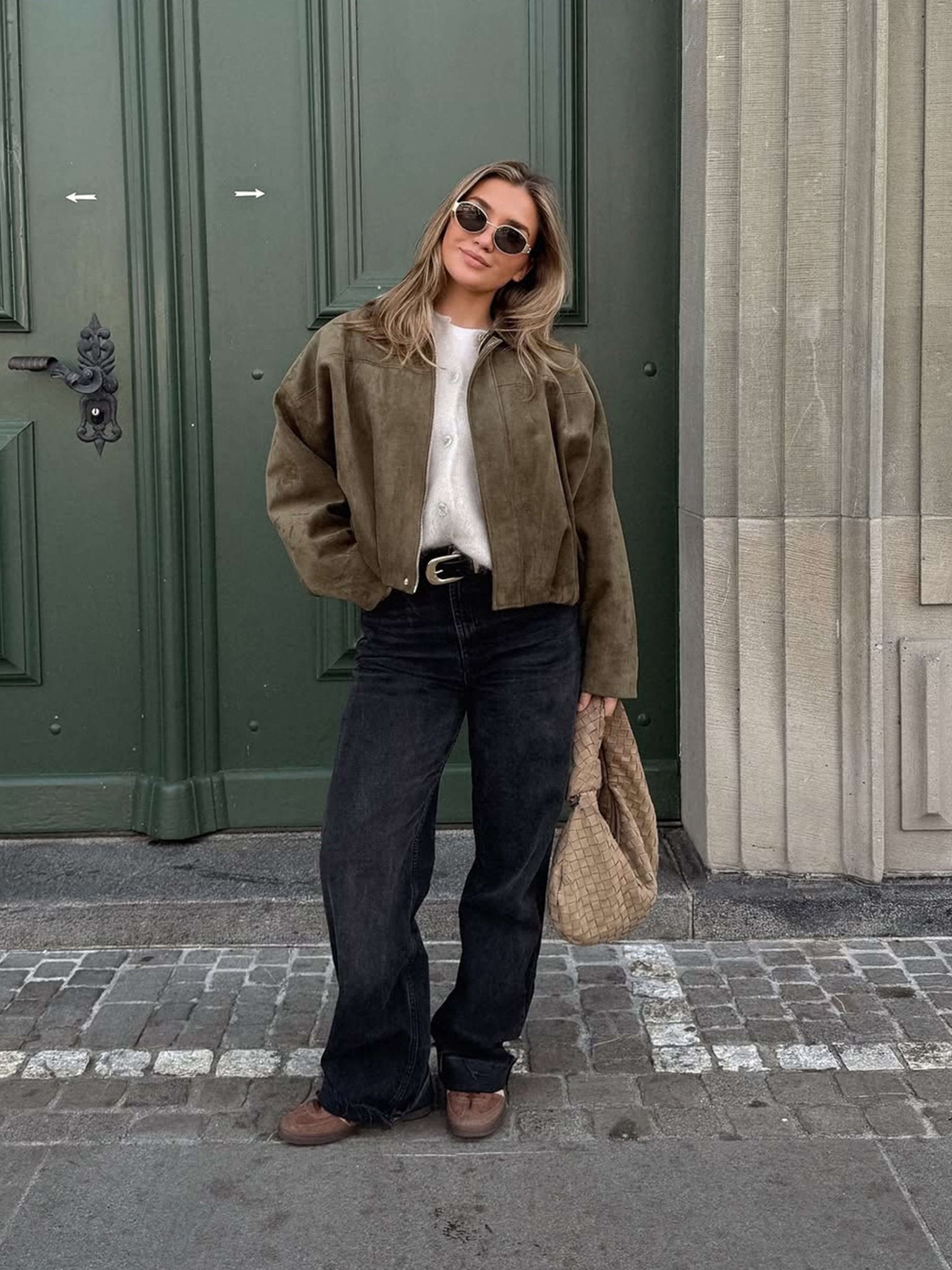 Bella Suede Bomber Jacket