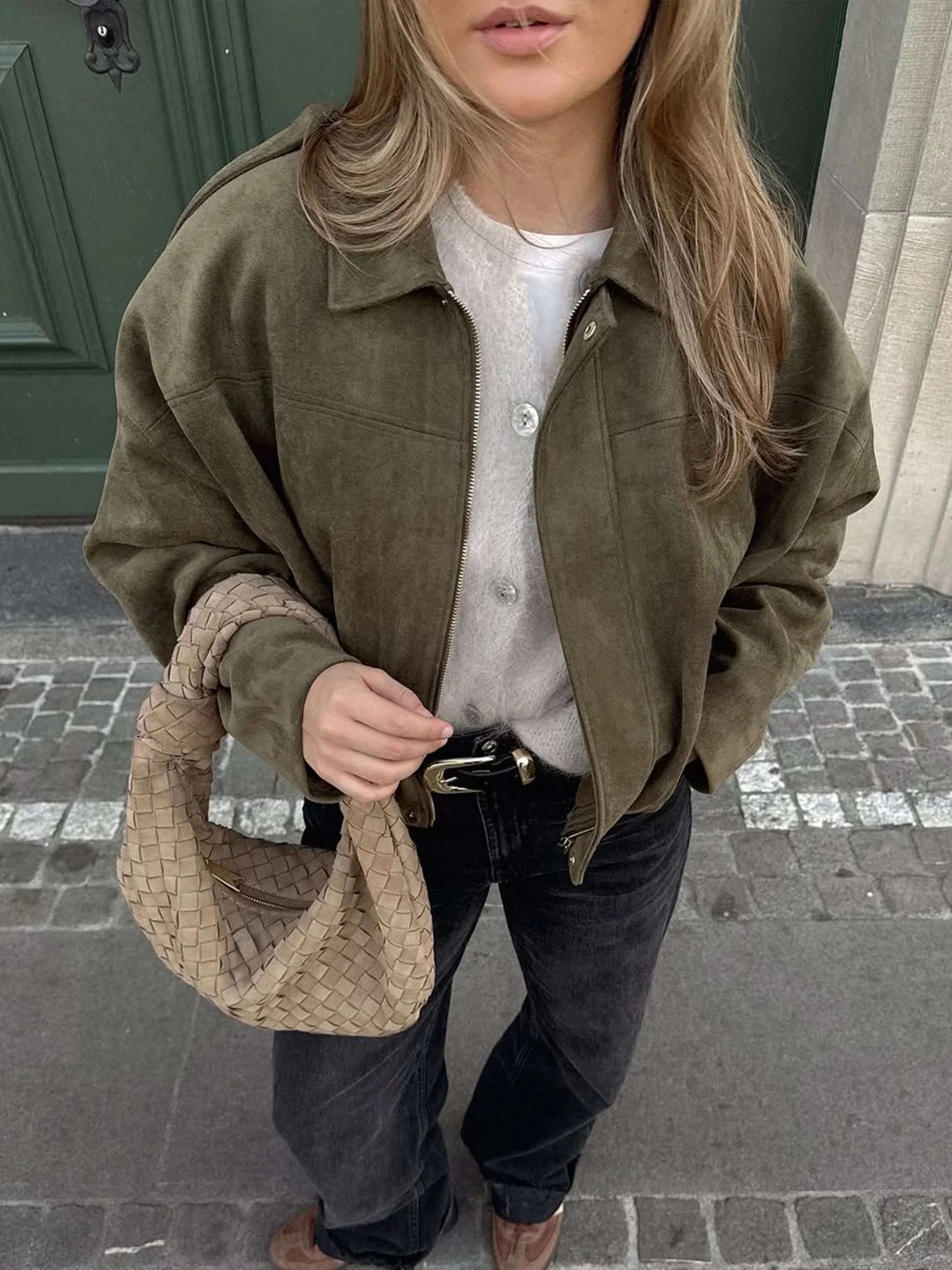 Bella Suede Bomber Jacket