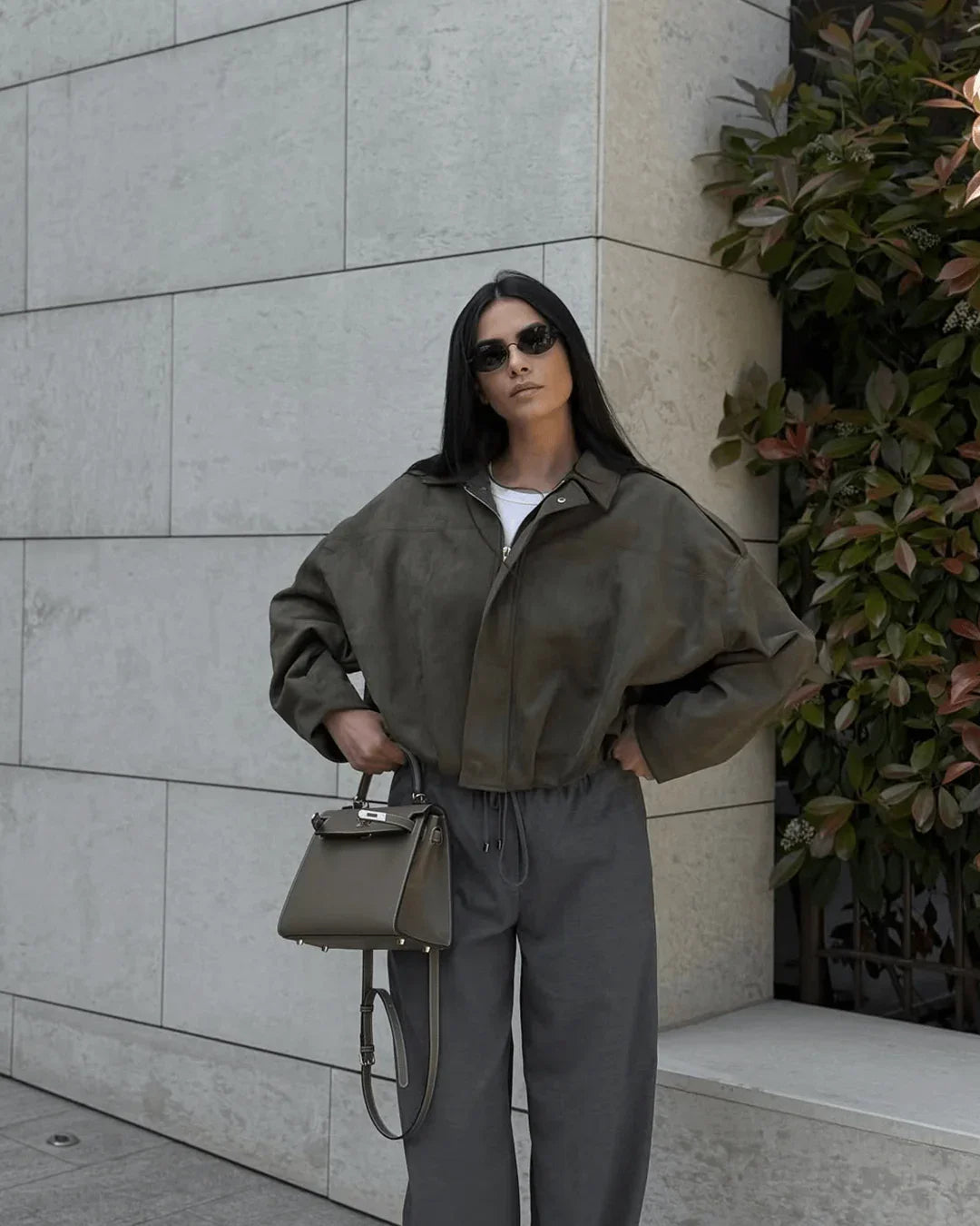 Bella Suede Bomber Jacket