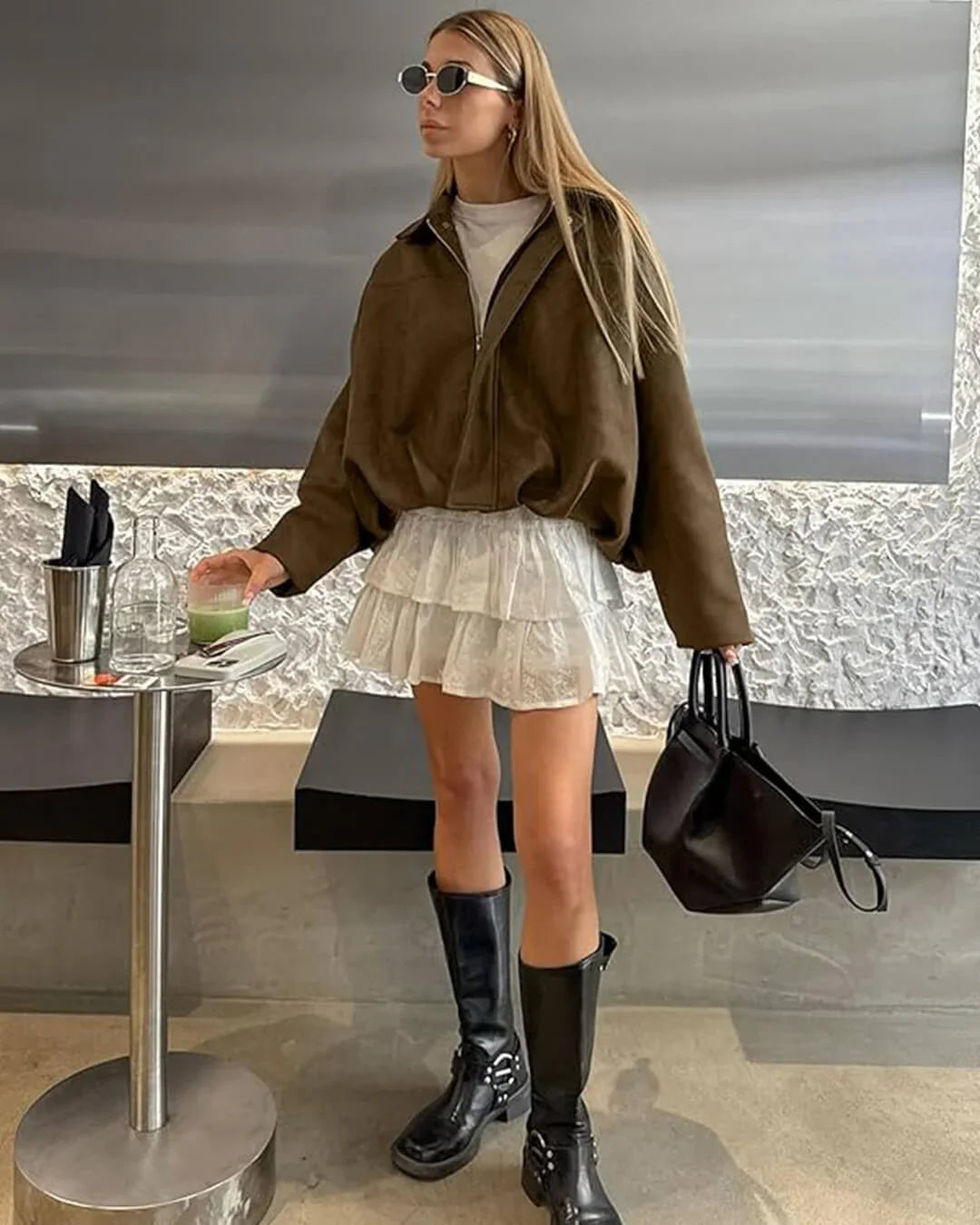 Bella Suede Bomber Jacket