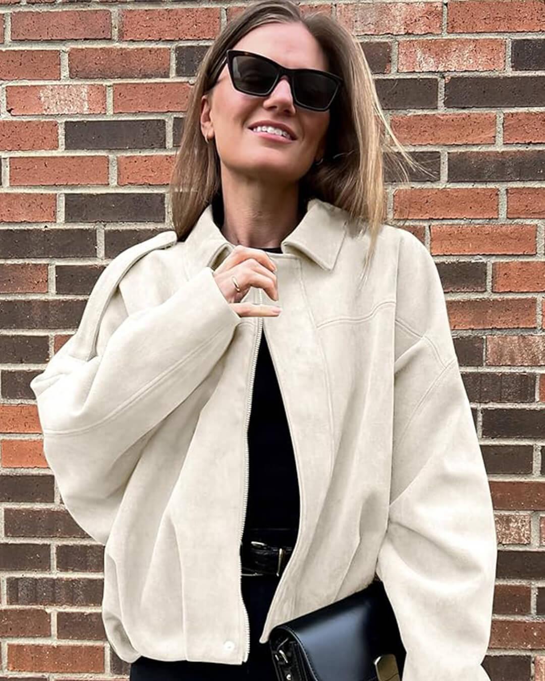 Bella Suede Bomber Jacket