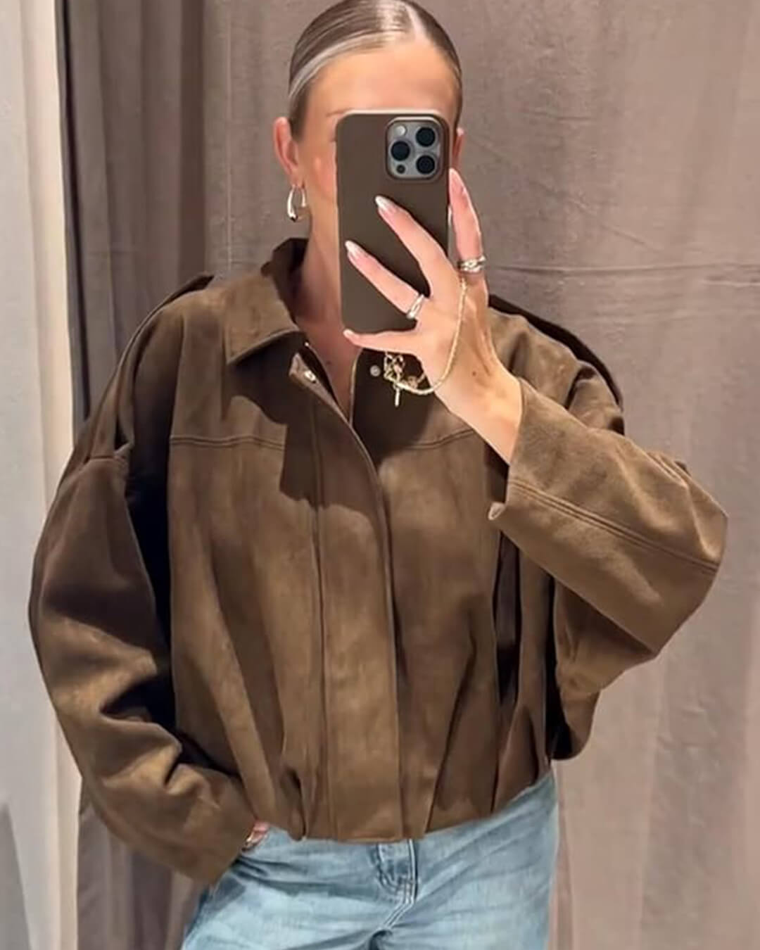 Bella Suede Bomber Jacket