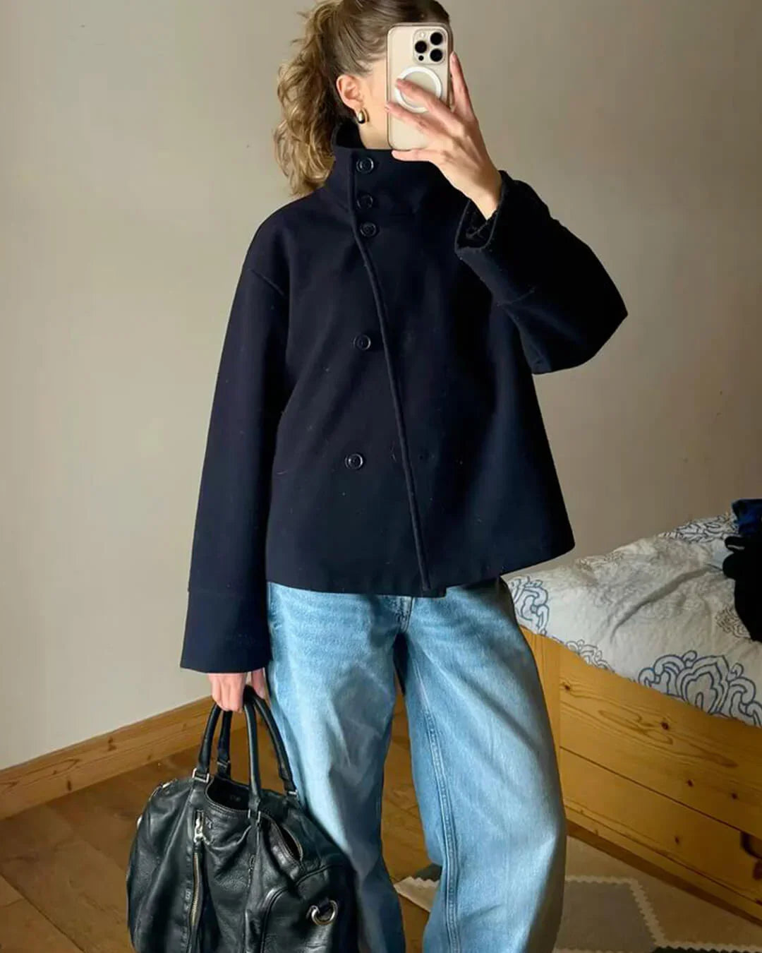 Rosalia Elegant Jacket with Stand Collar