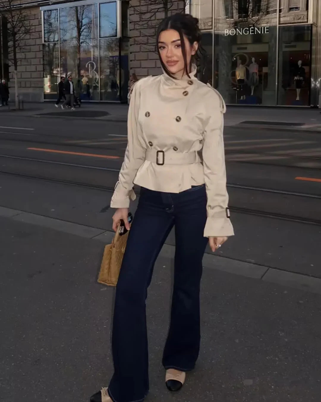 Lyss Cropped Trench Coat