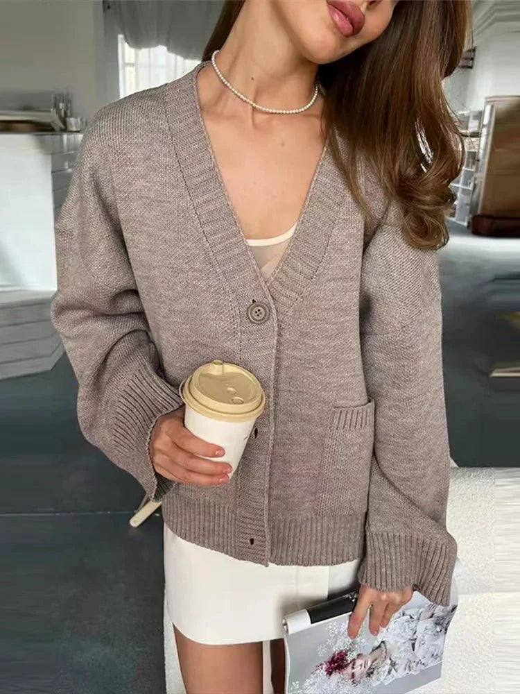 Mina Elegant V Neck Cardigan