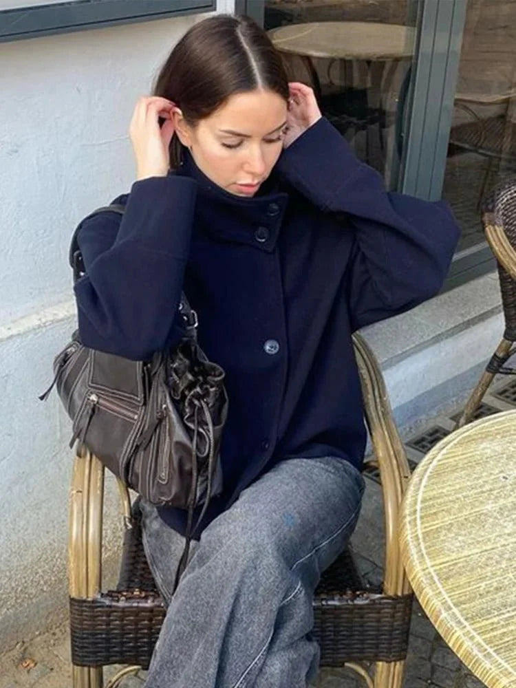 Rosalia Elegant Jacket with Stand Collar