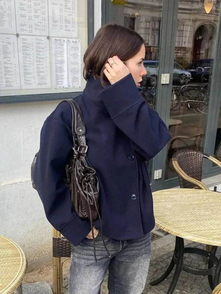 Rosalia Elegant Jacket with Stand Collar