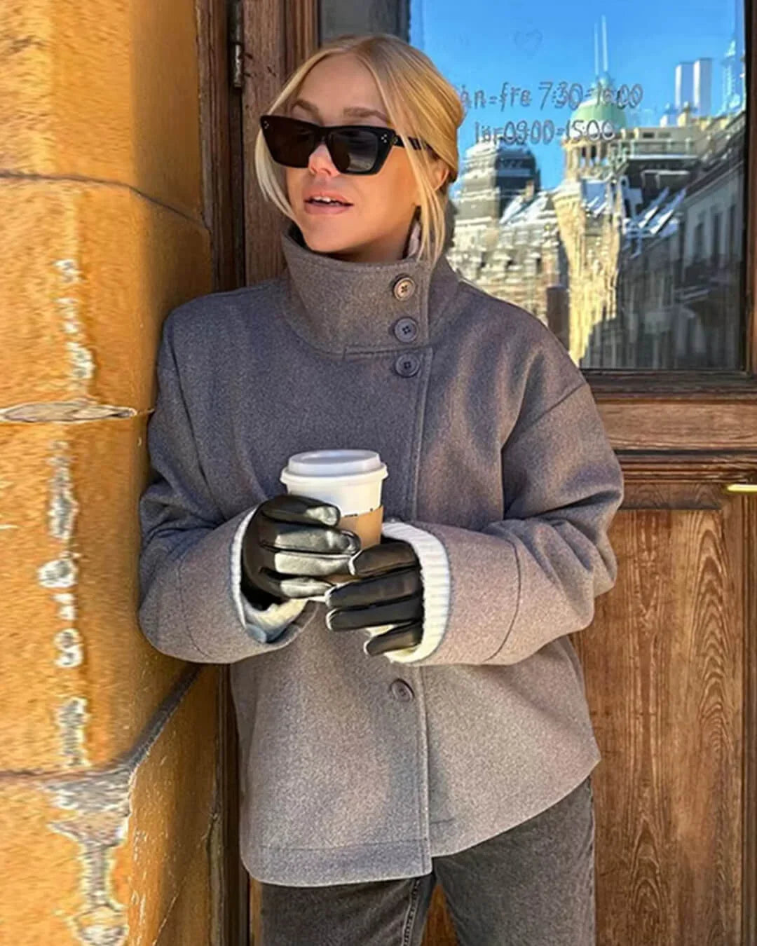 Rosalia Elegant Jacket with Stand Collar