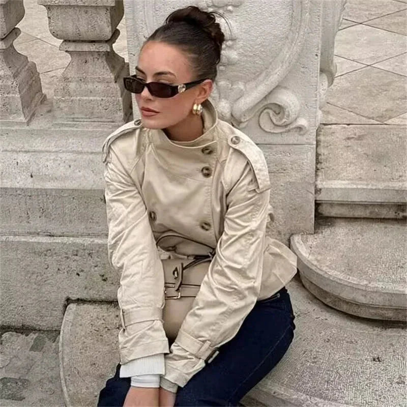 Lyss Cropped Trench Coat