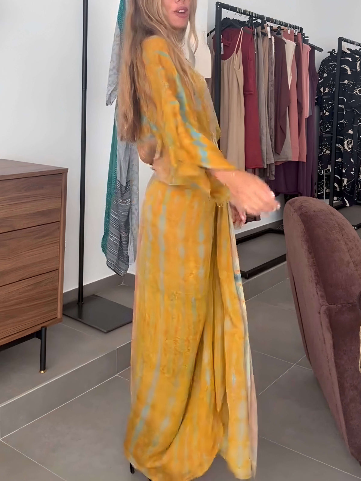 Vestido Estampado Estilo Kimono