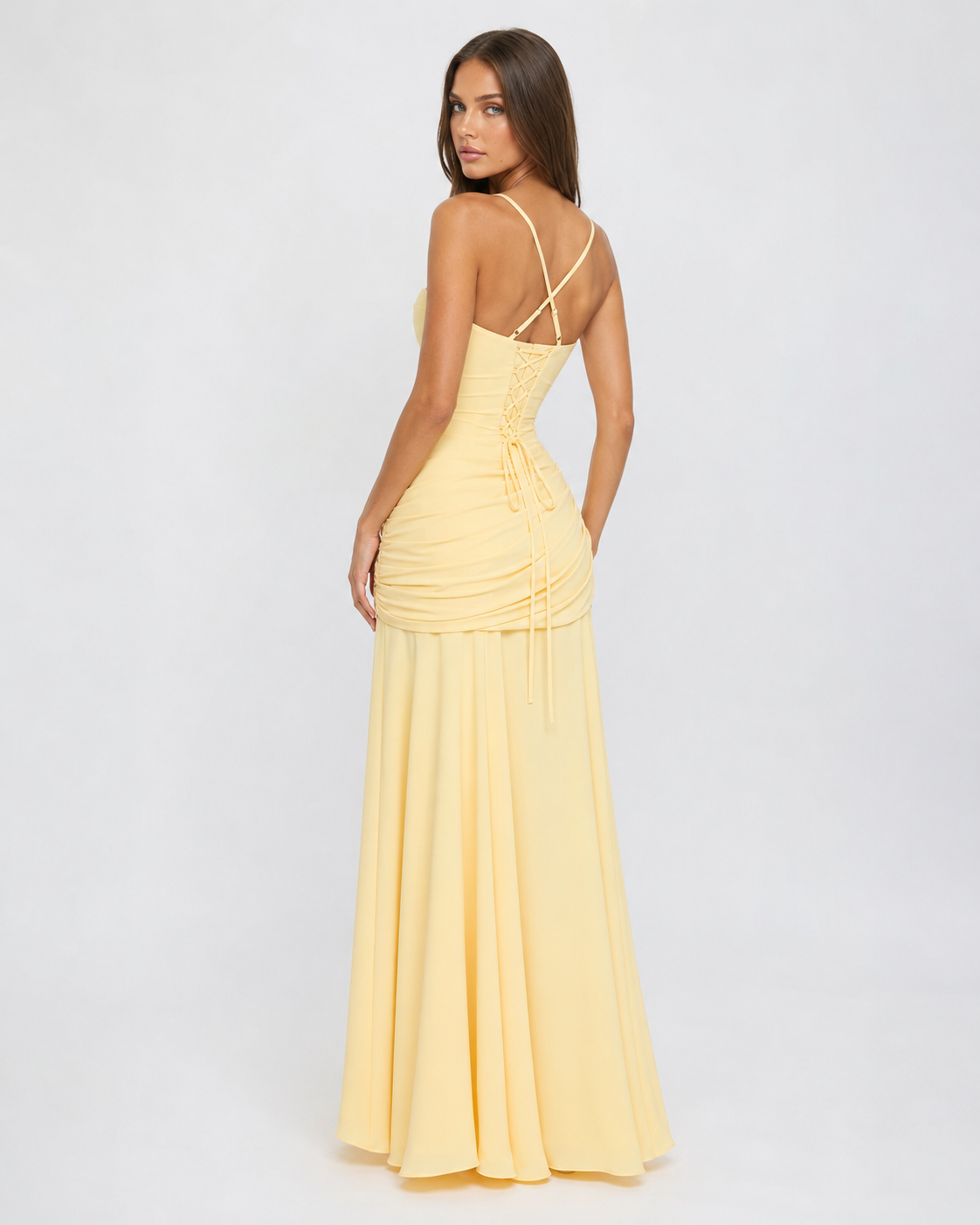 Mary | Maxi Dress with Gathered Square Neckline