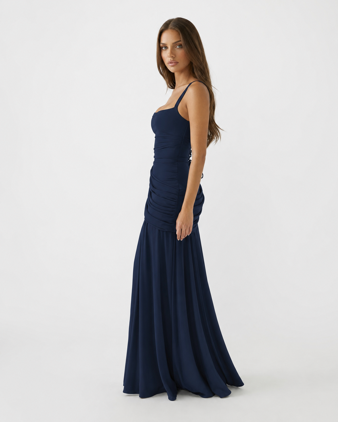 Mary | Maxi Dress with Gathered Square Neckline