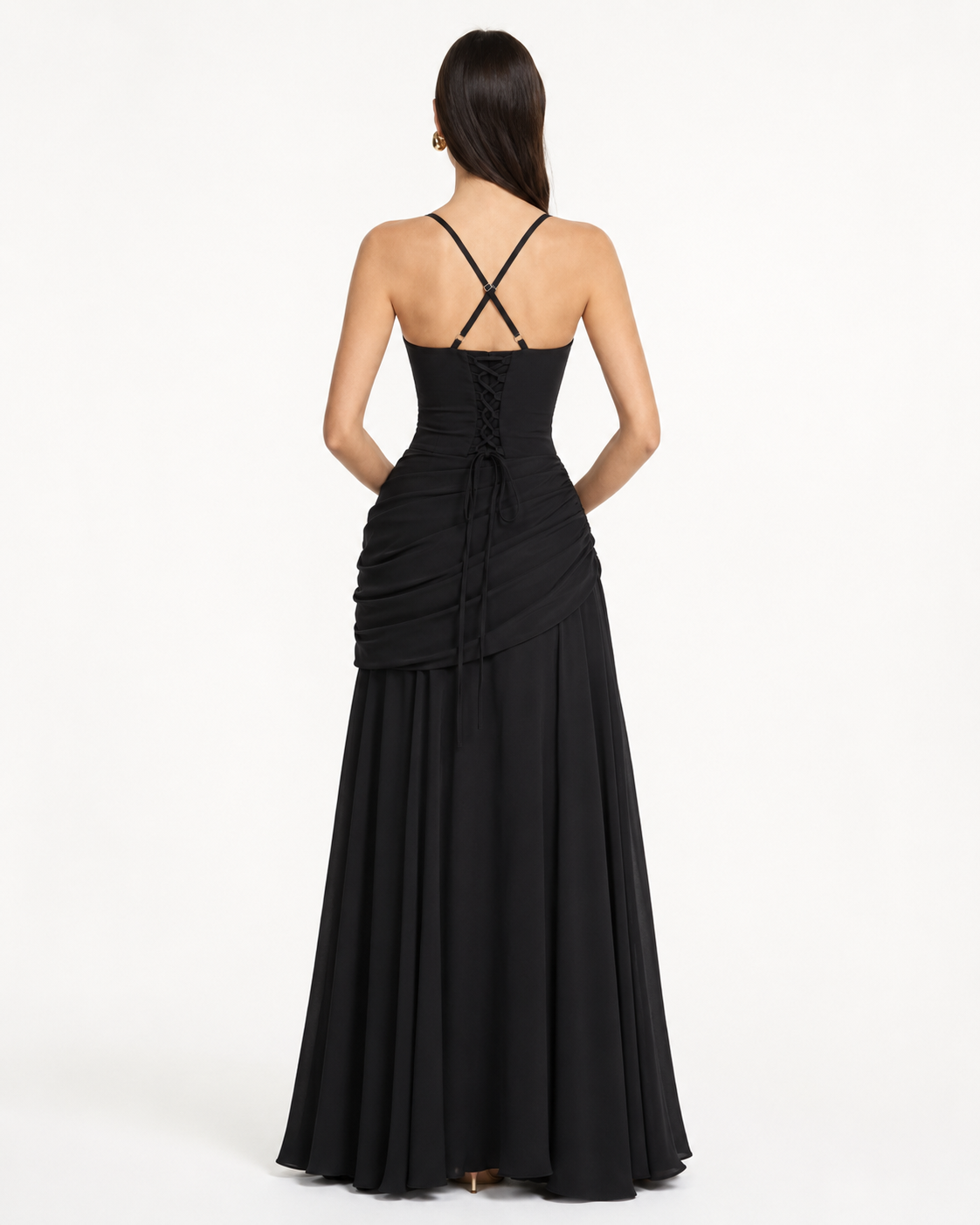 Mary | Maxi Dress with Gathered Square Neckline