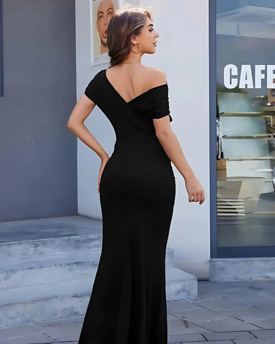 Belle Dress - Off-Shoulder Bodycon Maxi Dress