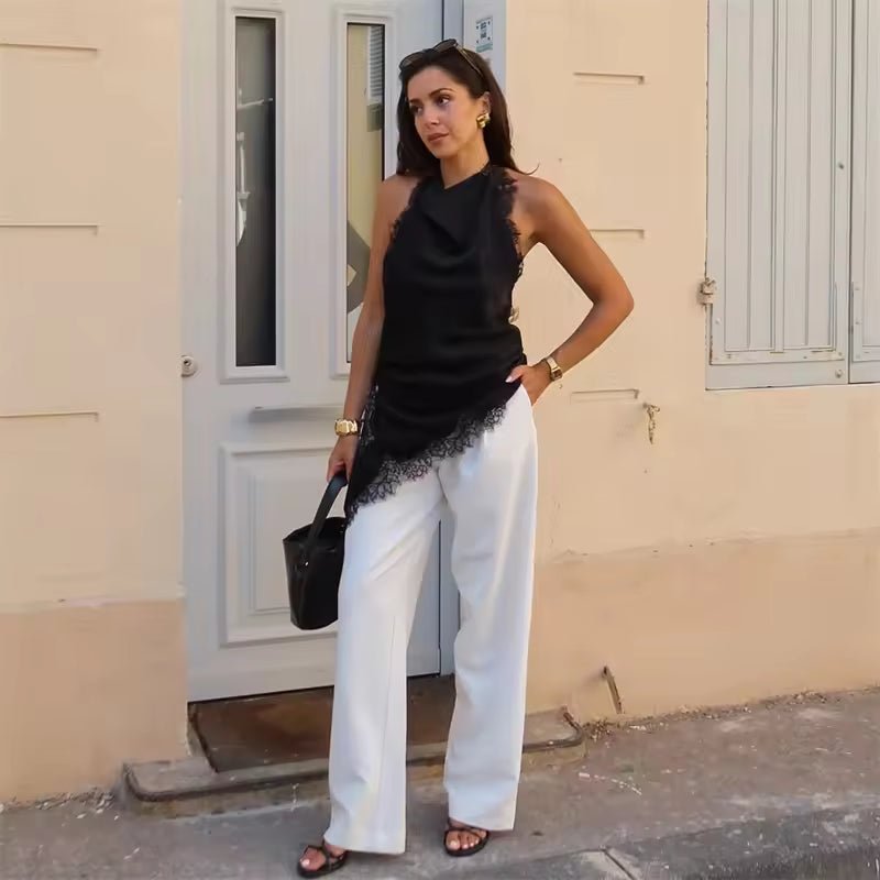 Anne Backless Lace Top