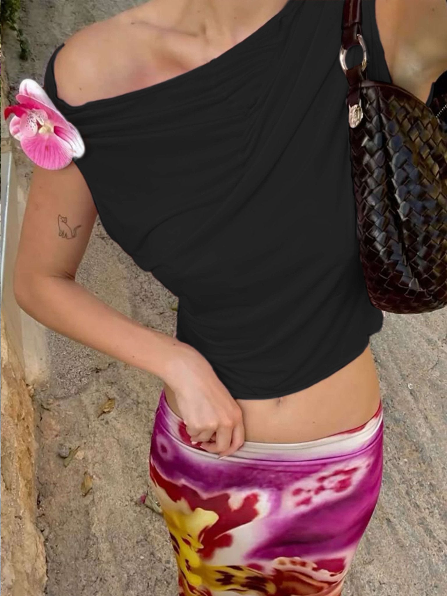 Georgia Top with Flower Detail