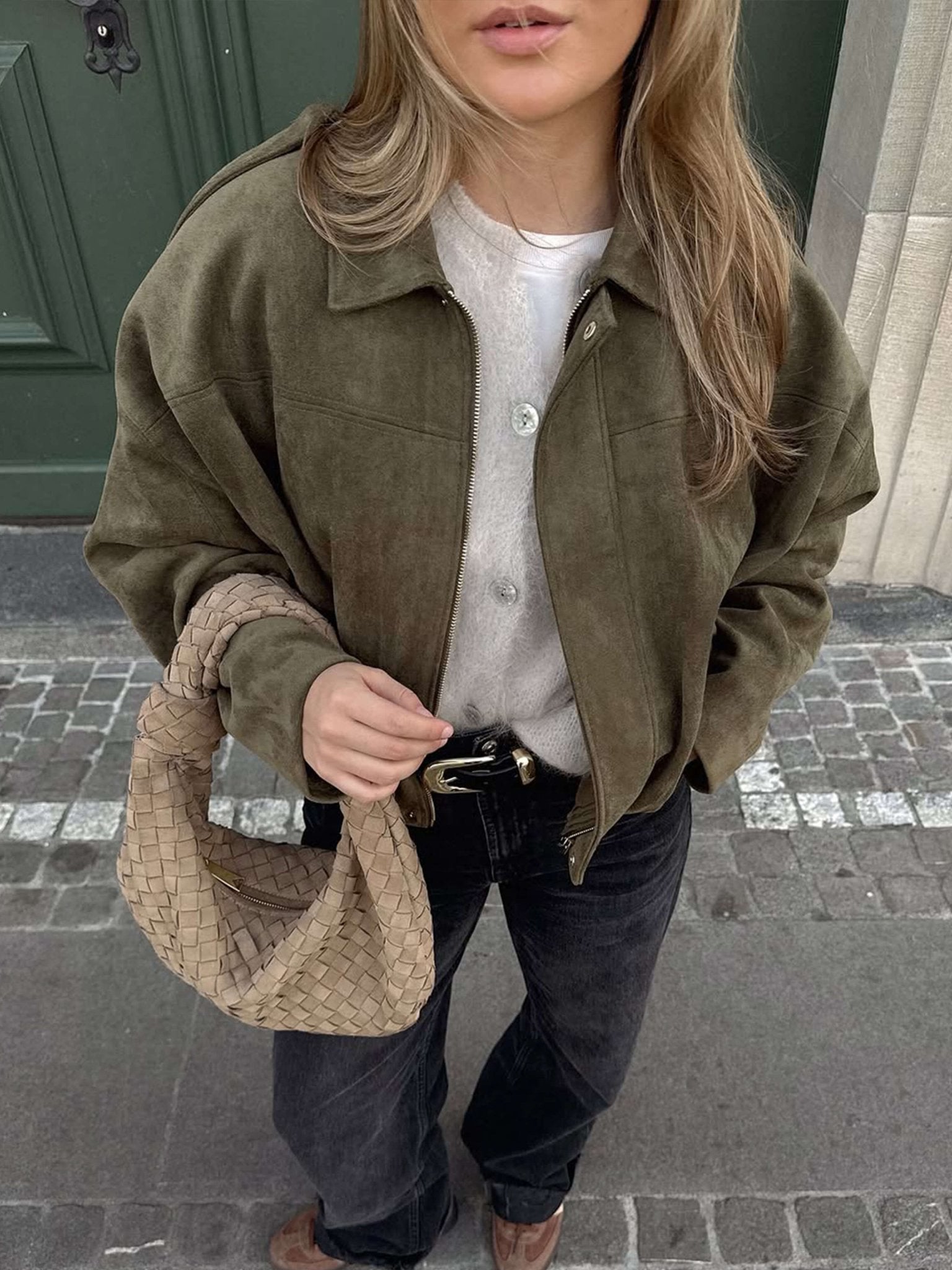 Bella Suede Bomber Jacket