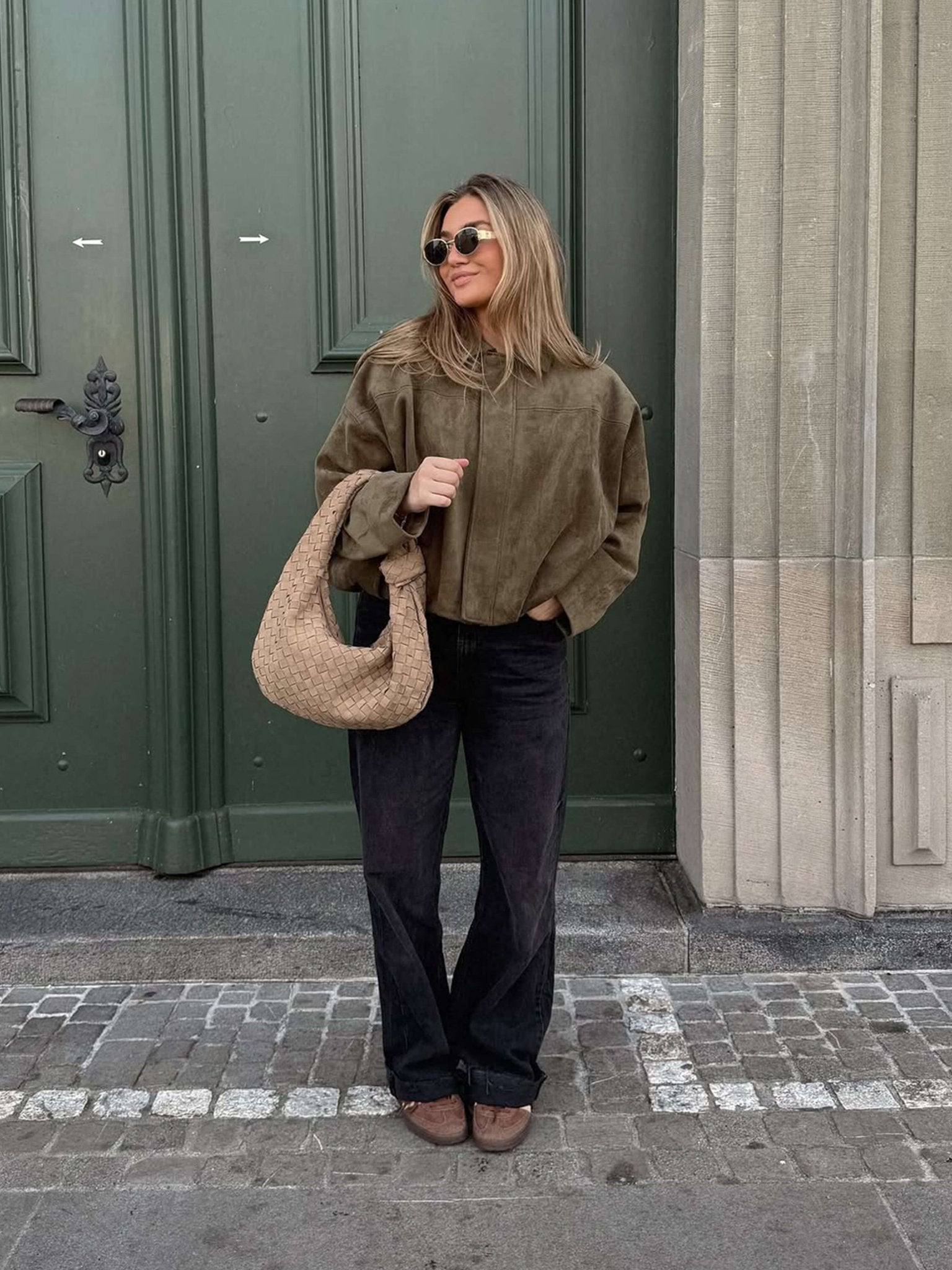 Bella Suede Bomber Jacket