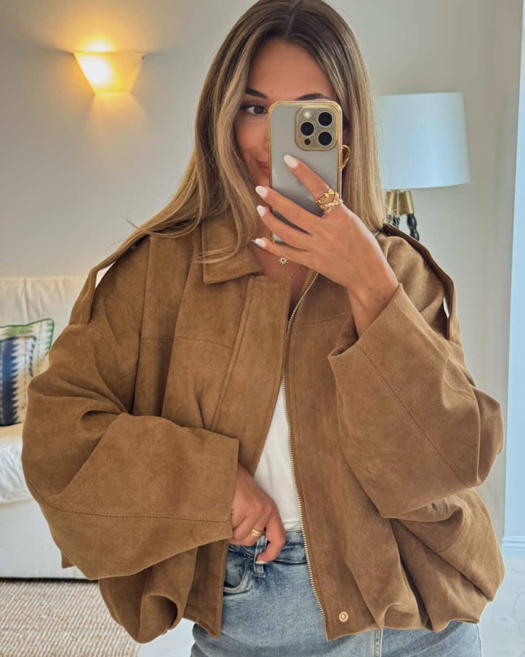 Bella Suede Bomber Jacket