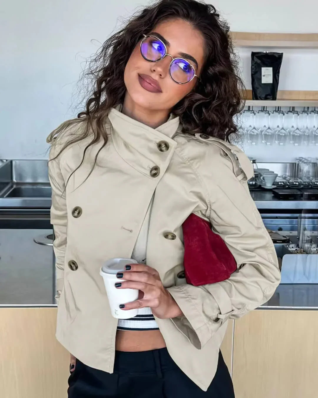 Lyss Cropped Trench Coat