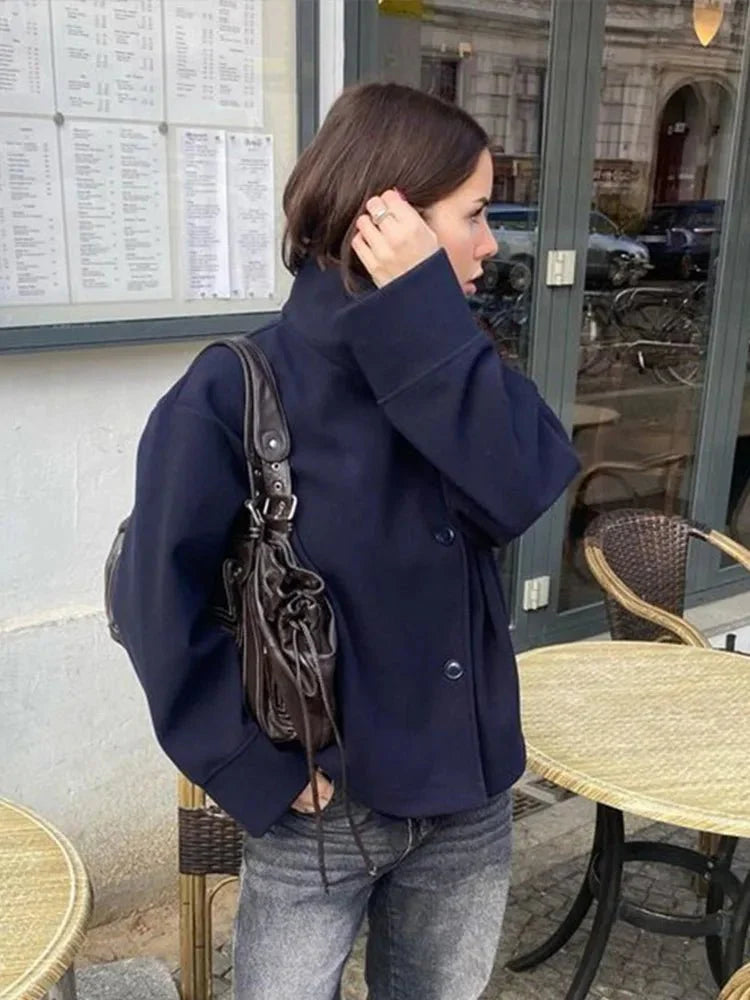 Rosalia Elegant Jacket with Stand Collar