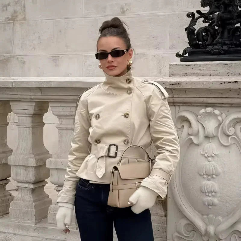 Lyss Cropped Trench Coat